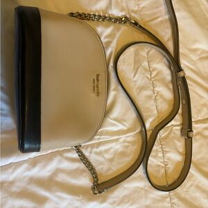 kate spade Cream and Black Crossbody with gold Chain Strap